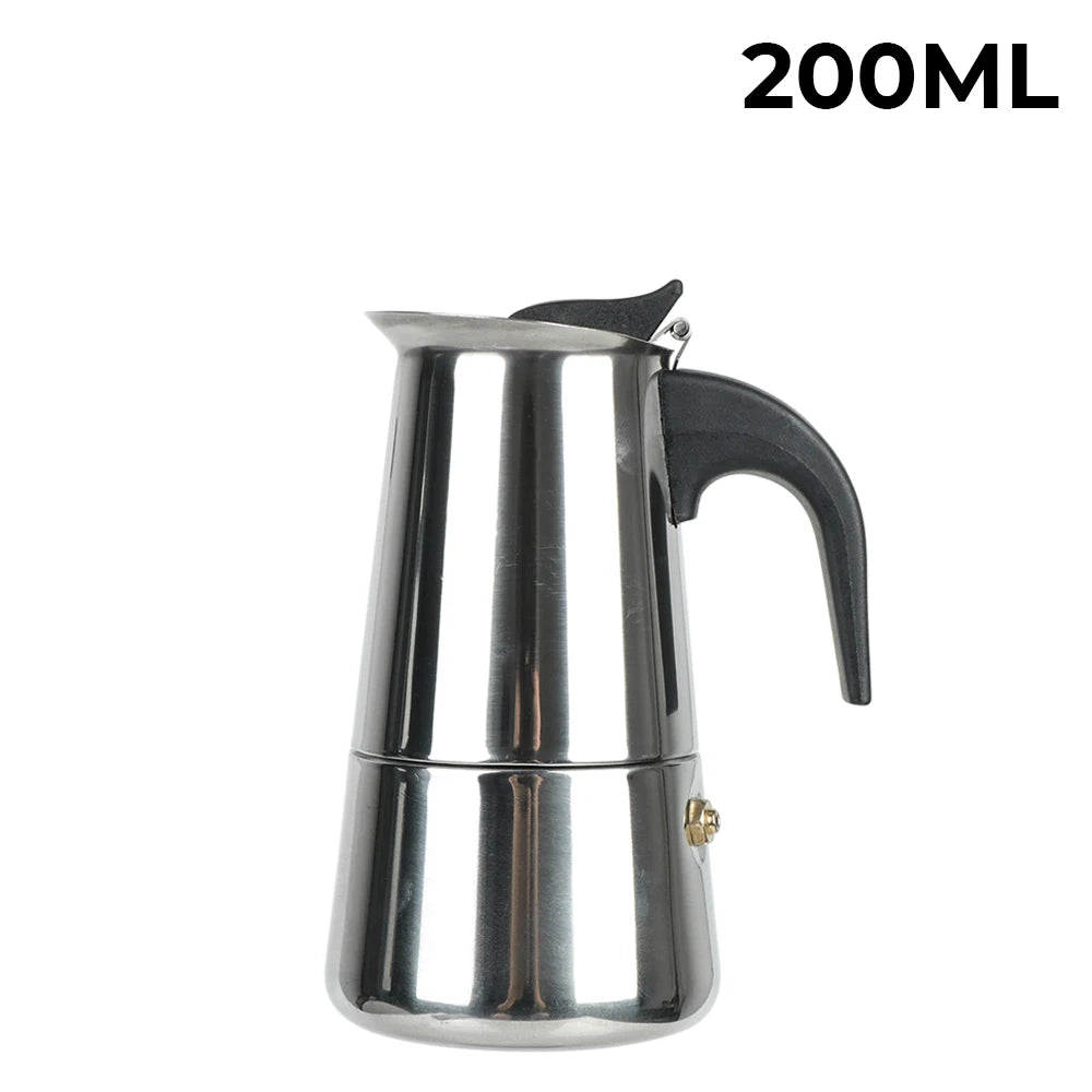 Coffee Maker Pot Moka Coffee Maker Stainless Steel 2/4/6/9 Cups Mocha Espresso Latte Stovetop Filter Coffee Pot for Kitchen