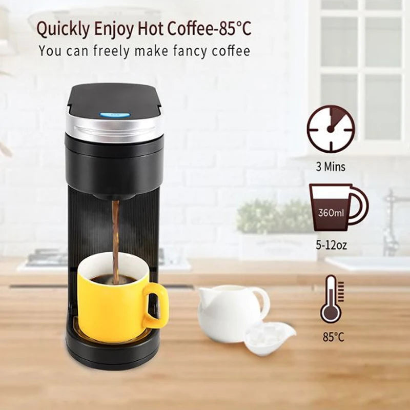 K‑Cup Capsule Coffee Machine, Single Serve Drip Coffee Maker, Portable Electric  Travel Coffee Machine EU/US Plug for Home Hotel
