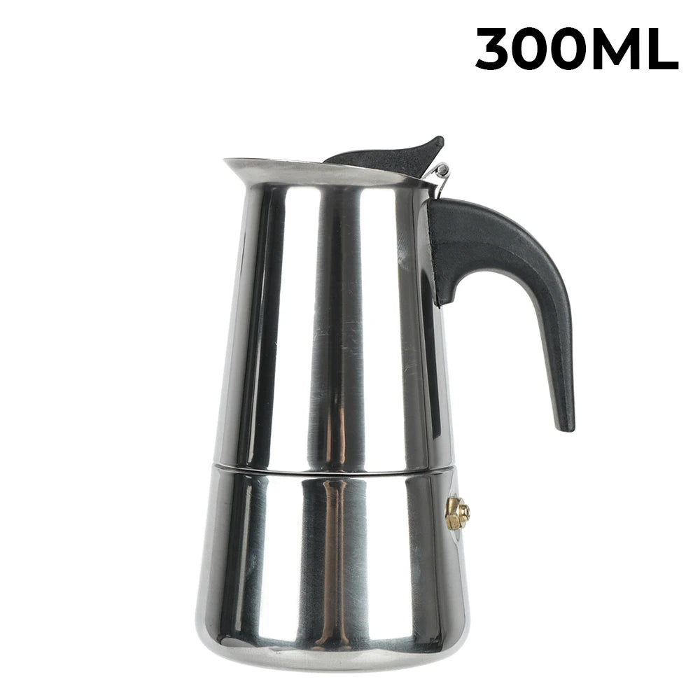 Coffee Maker Pot Moka Coffee Maker Stainless Steel 2/4/6/9 Cups Mocha Espresso Latte Stovetop Filter Coffee Pot for Kitchen