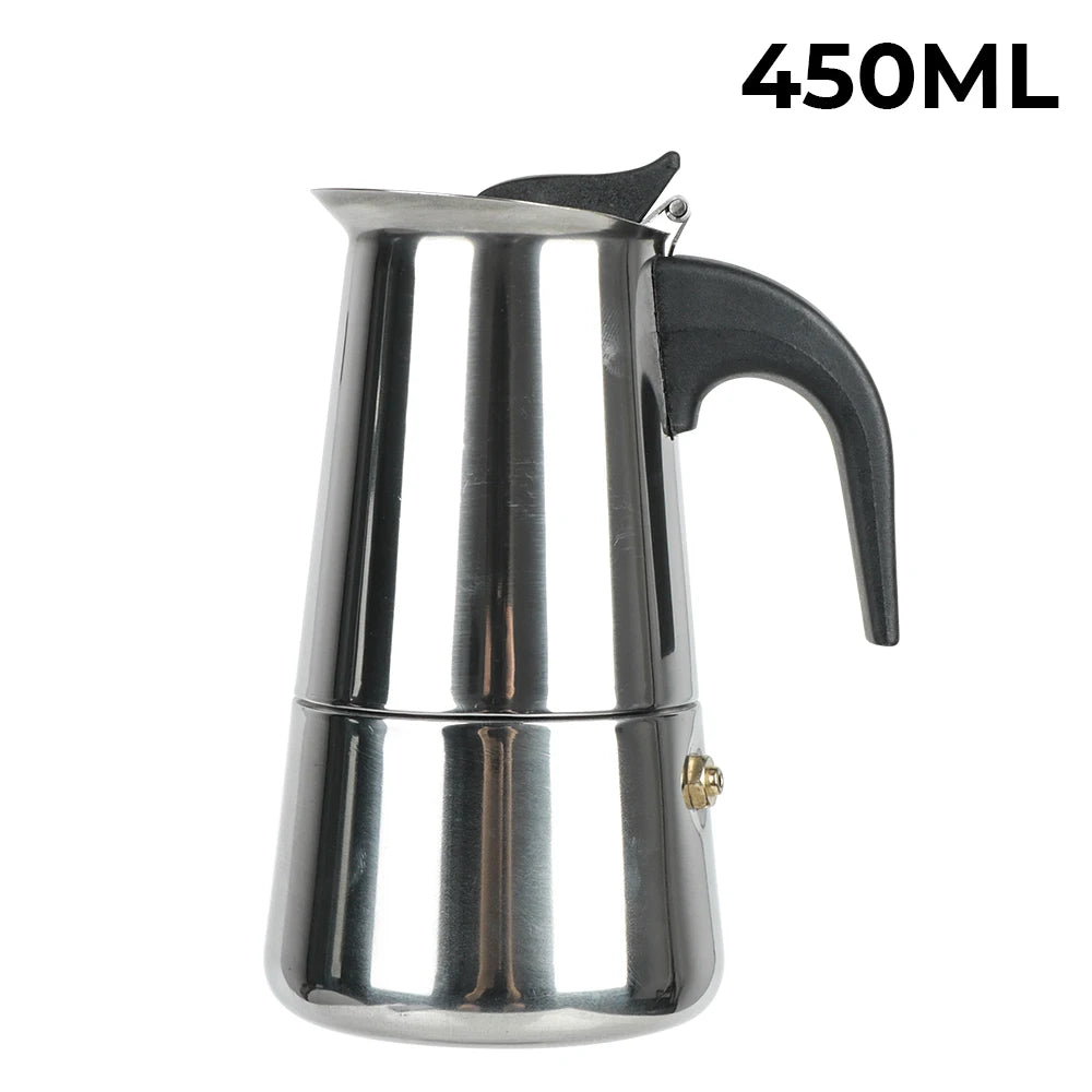 Coffee Maker Pot Moka Coffee Maker Stainless Steel 2/4/6/9 Cups Mocha Espresso Latte Stovetop Filter Coffee Pot for Kitchen