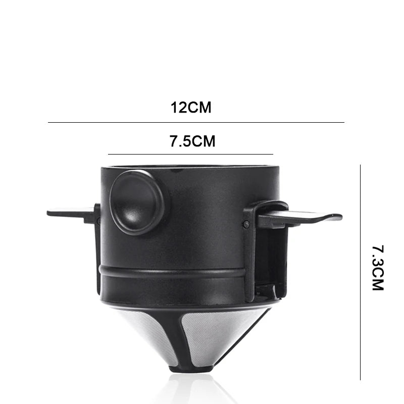 Portable Coffee Filter Reusable Funnel Tea Infuser Stainless Steel Drip Coffee Tea Dripper For Home Office Outdoor Trave