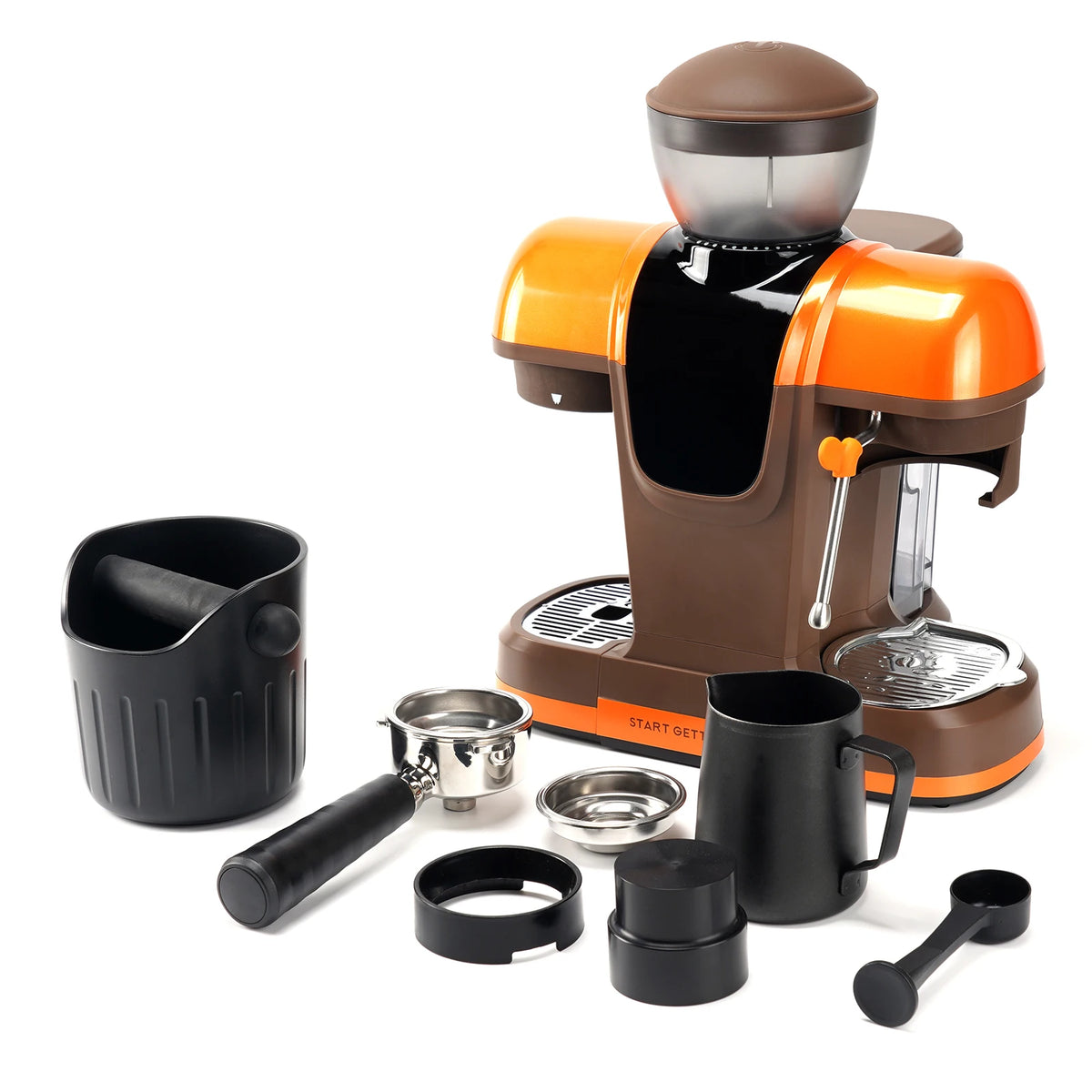 I Cafilas 19 Bar Semi Automatic Espresso Coffee Maker With Grinder Bean For Cappuccino and Latte Milk Frothing System Machine