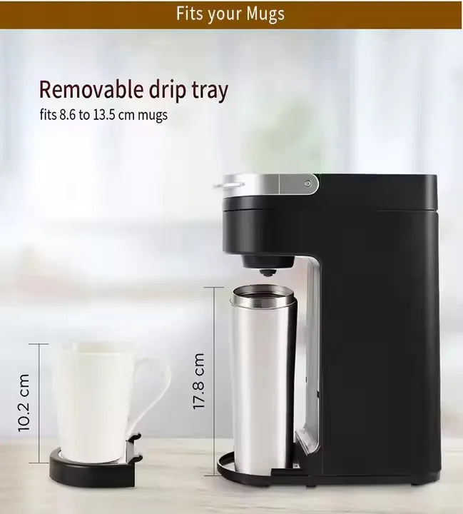 K‑Cup Capsule Coffee Machine, Single Serve Drip Coffee Maker, Portable Electric  Travel Coffee Machine EU/US Plug for Home Hotel