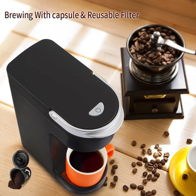 K‑Cup Capsule Coffee Machine, Single Serve Drip Coffee Maker, Portable Electric  Travel Coffee Machine EU/US Plug for Home Hotel