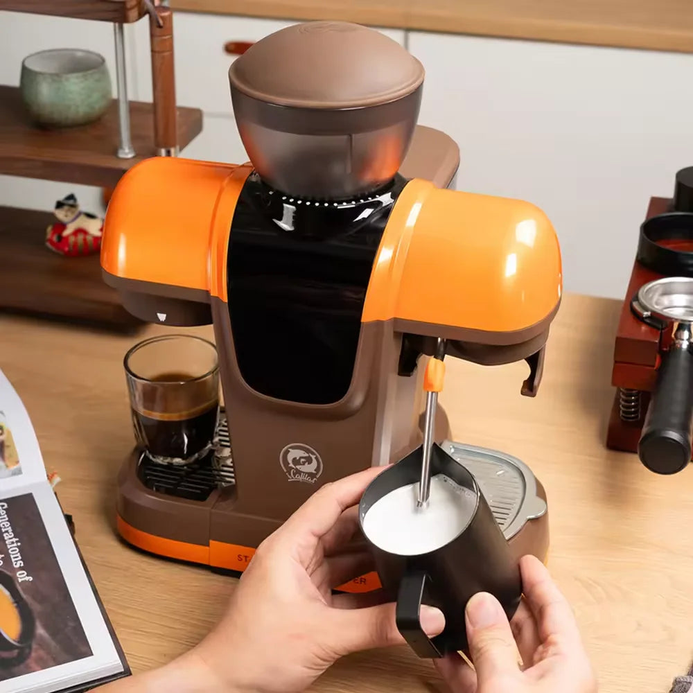 I Cafilas 19 Bar Semi Automatic Espresso Coffee Maker With Grinder Bean For Cappuccino and Latte Milk Frothing System Machine