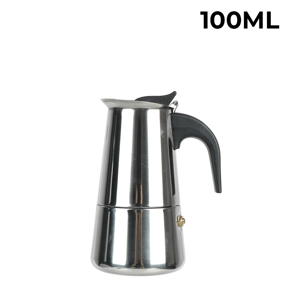 Coffee Maker Pot Moka Coffee Maker Stainless Steel 2/4/6/9 Cups Mocha Espresso Latte Stovetop Filter Coffee Pot for Kitchen
